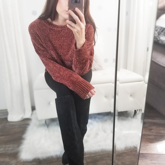 Last1️⃣Cinnamon Chenille Sweater Plush Pullover - Picture 6 of 9